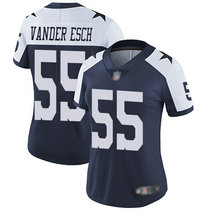Women's Nike Dallas Cowboys #55 Leighton Vander Esch Blue Thanksgiving Vapor Untouchable Limited Authentic Stitched NFL Jersey