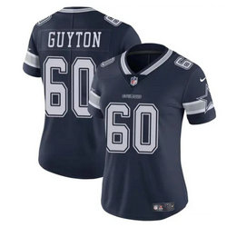 Women's Nike Dallas Cowboys #60 Tyler Guyton Navy 2024 Draft Vapor Untouchable Football Jersey