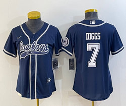 Women's Nike Dallas Cowboys #7 Trevon Diggs Blue Joint Authentic Stitched baseball jersey