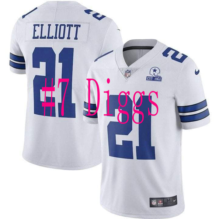 Women's Nike Dallas Cowboys #7 Trevon Diggs White Established In 1960 Patch Authentic Stitched NFL Jersey