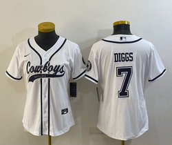 Women's Nike Dallas Cowboys #7 Trevon Diggs White Joint Authentic Stitched baseball jersey