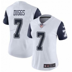 Women's Nike Dallas Cowboys #7 Trevon Diggs White Rush Authentic Stitched NFL Jerseys