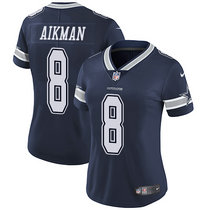 Women's Nike Dallas Cowboys #8 Troy Aikman Blue Vapor Untouchable Authentic Stitched NFL Jersey