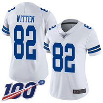 Women's Nike Dallas Cowboys #82 Jason Witten 100th Season White Vapor Untouchable Authentic Stitched NFL Jersey