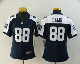 Women's Nike Dallas Cowboys #88 CeeDee Lamb Blue Thanksgiving Vapor Untouchable Authentic Stitched NFL Jersey