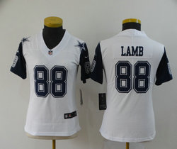Women's Nike Dallas Cowboys #88 CeeDee Lamb White Rush Limited Authentic Stitched NFL Jersey