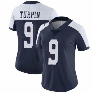 Women's Nike Dallas Cowboys #9 Kavontae Turpin Blue Thanksgiving Vapor Untouchable Authentic Stitched NFL Jersey