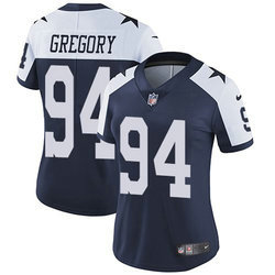 Women's Nike Dallas Cowboys #94 Randy Gregory Blue Thanksgiving Vapor Untouchable Authentic Stitched NFL Jersey