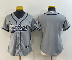 Women's Nike Dallas Cowboys Blank Gray Joint Authentic Stitched baseball jersey