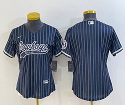 Women's Nike Dallas Cowboys Blue White Stripe Joint Authentic Stitched baseball jersey