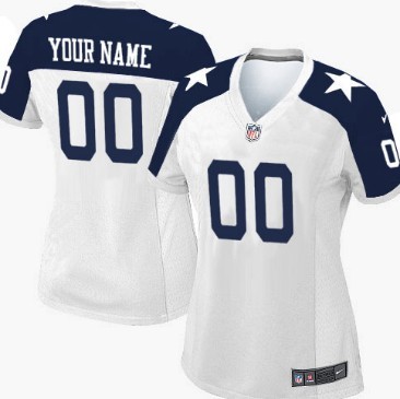 Women's Nike Dallas Cowboys Customized White Thanksgiving Vapor Untouchable Authentic Stitched NFL Jerseys