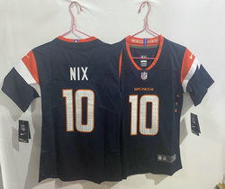 Women's Nike Denver Broncos #10 Bo Nix Navy 2024 Authentic Stitched NFL Jersey