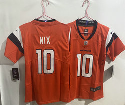 Women's Nike Denver Broncos #10 Bo Nix Orange 2024 Authentic Stitched NFL Jersey