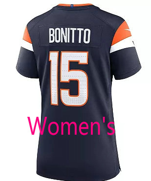 Women's Nike Denver Broncos #15 Nik Bonitto Navy Authentic Stitched NFL Jersey