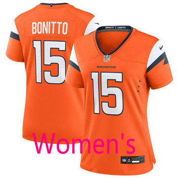 Women's Nike Denver Broncos #15 Nik Bonitto Orange Authentic Stitched NFL Jersey