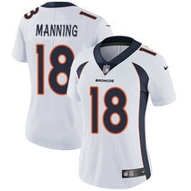 Women's Nike Denver Broncos #18 Peyton Manning White Vapor Untouchable Authentic Stitched NFL Jersey