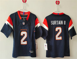 Women's Nike Denver Broncos #2 Pat Surtain II Navy Stitched NFL Jersey