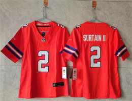 Women's Nike Denver Broncos #2 Pat Surtain II Orange Throwboack Stitched NFL Jersey