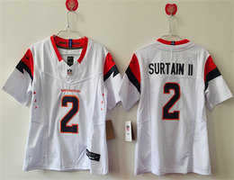 Women's Nike Denver Broncos #2 Pat Surtain II White Stitched NFL Jersey