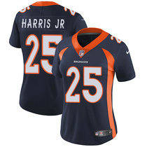 Women's Nike Denver Broncos #25 Chris Harris Jr Blue Vapor Untouchable Authentic Stitched NFL Jersey