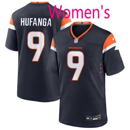 Women's Nike Denver Broncos #9 Talanoa Hufanga Navy NFL jersey
