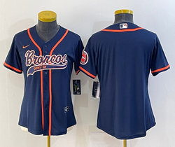 Women's Nike Denver Broncos Blank Blue Joint Authentic Stitched baseball jersey