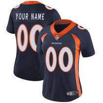 Women's Nike Denver Broncos Customized Blue Limited Vapor Untouchable Authentic Stitched NFL Jerseys