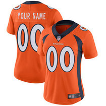 Women's Nike Denver Broncos Customized Orange Limited Vapor Untouchable Authentic Stitched NFL Jerseys