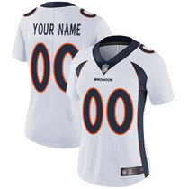 Women's Nike Denver Broncos Customized White Limited Vapor Untouchable Authentic Stitched NFL Jerseys