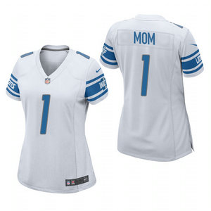 Women's Nike Detroit Lions #1 Dad White 2021 Mother's Day Authentic Stitched NFL Jersey