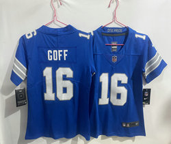 Women's Nike Detroit Lions #16 Jared Goff Blue 2024 Vapor Untouchable Authentic Stitched NFL Jersey