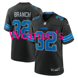 Women's Nike Detroit Lions #32 Brian Branch Black Vapor Untouchable Authentic Stitched NFL Jersey