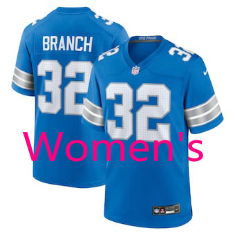 Women's Nike Detroit Lions #32 Brian Branch Blue Vapor Untouchable Authentic Stitched NFL Jersey