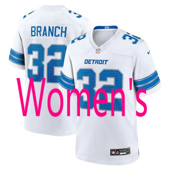 Women's Nike Detroit Lions #32 Brian Branch White Vapor Untouchable Authentic Stitched NFL Jersey