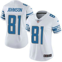 Women's Nike Detroit Lions #81 Calvin Johnson White Vapor Untouchable Authentic stitched NFL jersey