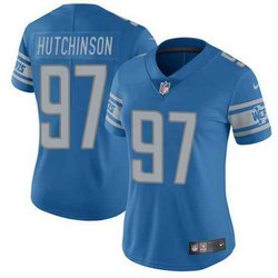 Women's Nike Detroit Lions #97 Aidan Hutchinson Blue Vapor Untouchable Authentic Stitched NFL Jersey