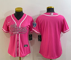 Women's Nike Detroit Lions Blank Pink Joint Authentic Stitched baseball jersey