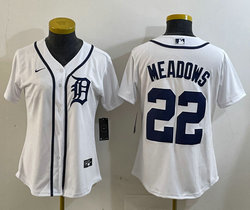 Women's Nike Detroit Tigers #22 Parker Meadows White Authentic Stitched MLB Jersey