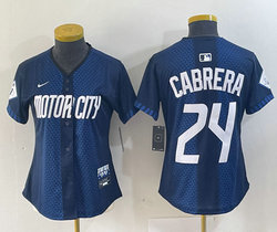 Women's Nike Detroit Tigers #24 Miguel Cabrera 2024 City Authentic Stitched MLB Jersey