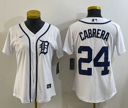 Women's Nike Detroit Tigers #24 Miguel Cabrera White Authentic Stitched MLB Jersey