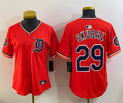 Women's Nike Detroit Tigers #29 Tarik Skubal Orange 2026 MLB Jersey