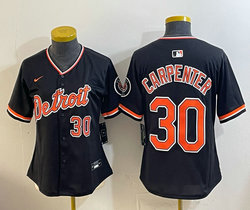 Women's Nike Detroit Tigers #30 Kerry Carpenter Black 30 front 2026 Authentic Stitched MLB Jersey