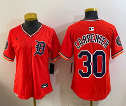 Women's Nike Detroit Tigers #30 Kerry Carpenter Orange 2026 MLB Jersey