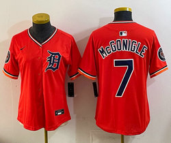 Women's Nike Detroit Tigers #7 Kevin McGonigle Orange 2026 MLB Jersey