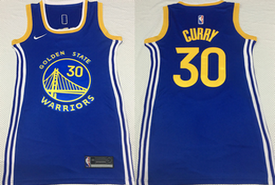 Women's Nike Golden State Warriors #30 Stephen Curry Blue Game Authentic print NBA Jerseys
