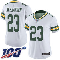 Women's Nike Green Bay Packers #23 Jaire Alexander 100th Season White Vapor Untouchable Limited Authentic Stitched NFL Jersey