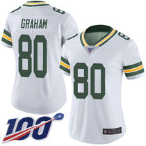 Women's Nike Green Bay Packers #80 Jimmy Graham 100th Season White Vapor Untouchable Limited Authentic Stitched NFL Jersey