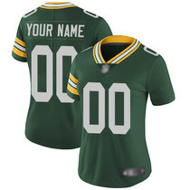Women's Nike Green Bay Packers Customized Green Limited Vapor Untouchable Authentic Stitched NFL Jerseys