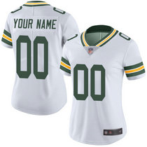 Women's Nike Green Bay Packers Customized White Limited Vapor Untouchable Authentic Stitched NFL Jerseys