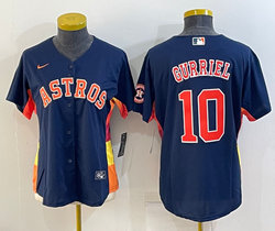 Women's Nike Houston Astros #10 Yuli Gurriel Navy Authentic Stitched MLB Jersey